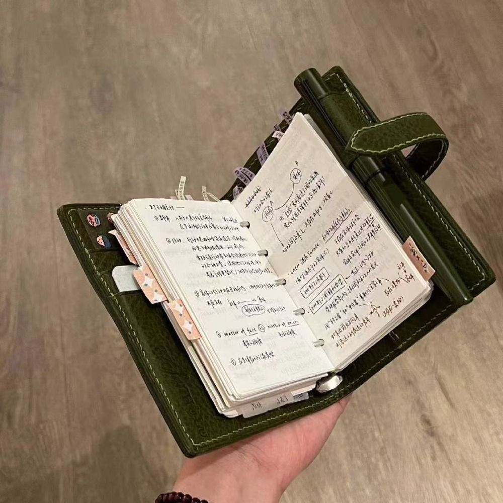 Vintage Leather Journal Notebook - Buku Catatan Kulit Hijau M5 Baru,