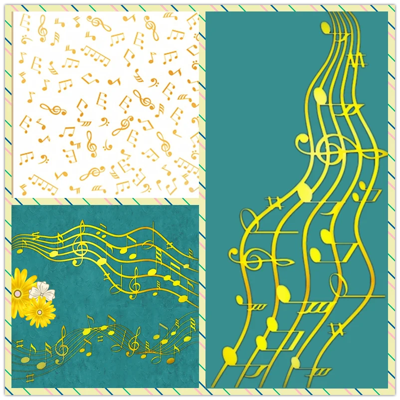 Blank Sheet Music Notebook - Catatan Latar Belakang Musik Pelat Foil