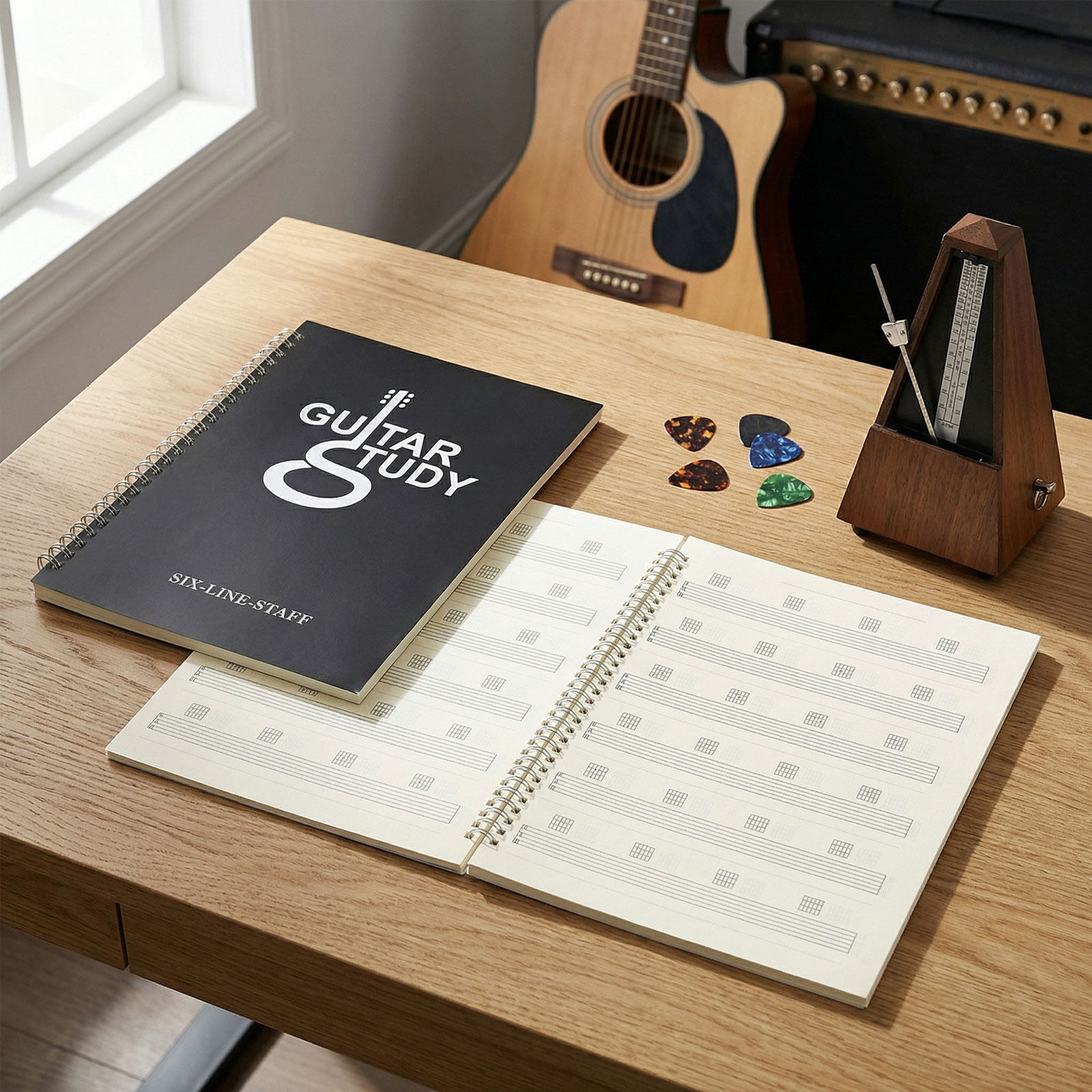 2 buah Buku Catatan Notasi Git - Blank Sheet Music Notebook ulasan dan harga
